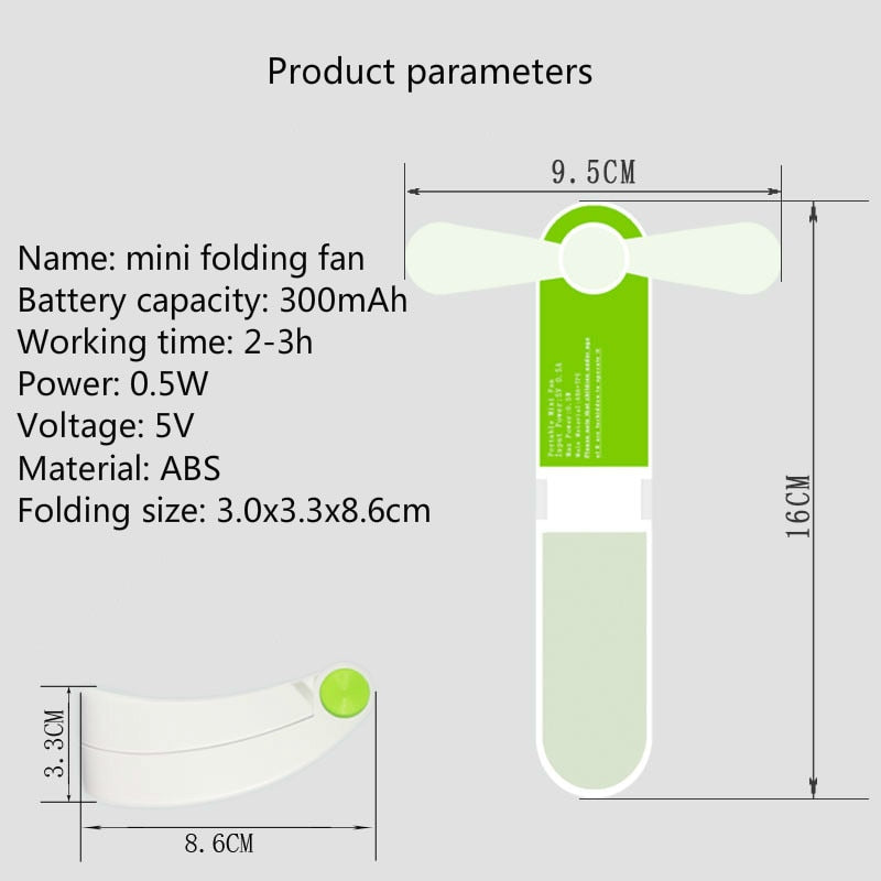 Ventilador portátil recargable por USB